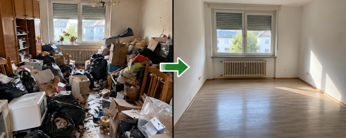 Vorher-Nachher Entrümpelung in Oberhausen-STOAS Entrümpelung